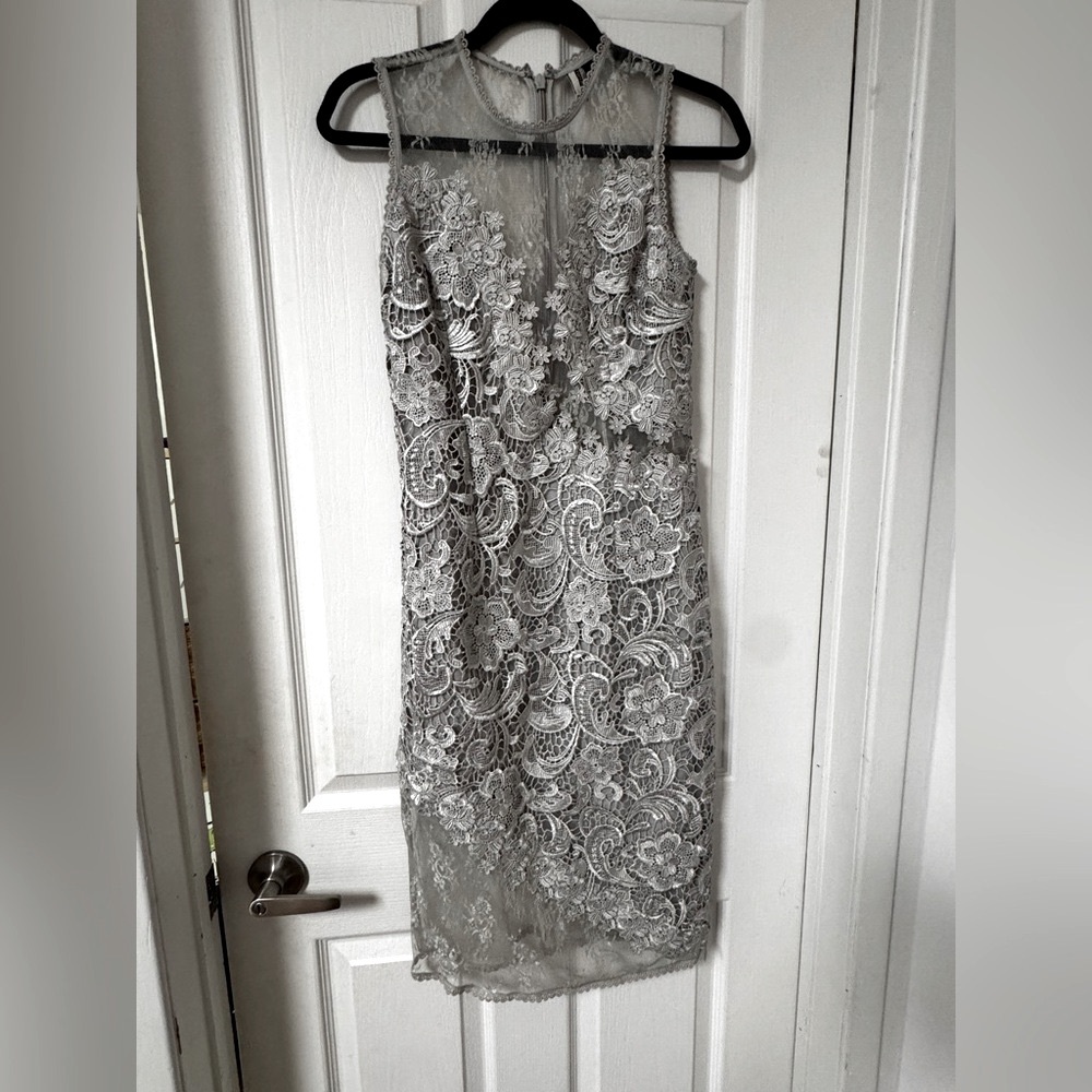 Topshop Silver Lace Dress